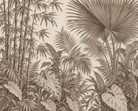 Motif de la fresque Palmes Sépia