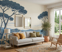 Mise en situation : fresque Rivage Bleu dans un appartement