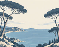 Motif de la fresque Rivage Bleu